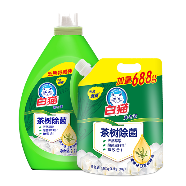 WhiteCat Non-Phosphated Laundry Liquid (Camellia essential oil & Anti-bacteria)